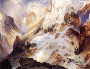 Yellowstone Canyon Rocheuses école Thomas Moran Peinture à l'huile